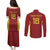 Custom Russia Football Couples Matching Puletasi and Long Sleeve Button Shirt Nashi Parni Khokhloma Style - Red - Wonder Print Shop