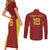 Custom Russia Football Couples Matching Short Sleeve Bodycon Dress and Long Sleeve Button Shirt Nashi Parni Khokhloma Style - Red - Wonder Print Shop
