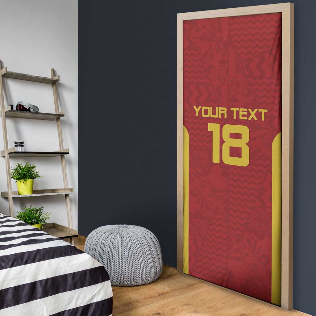 Custom Russia Football Door Cover Nashi Parni Khokhloma Style - Red - Wonder Print Shop