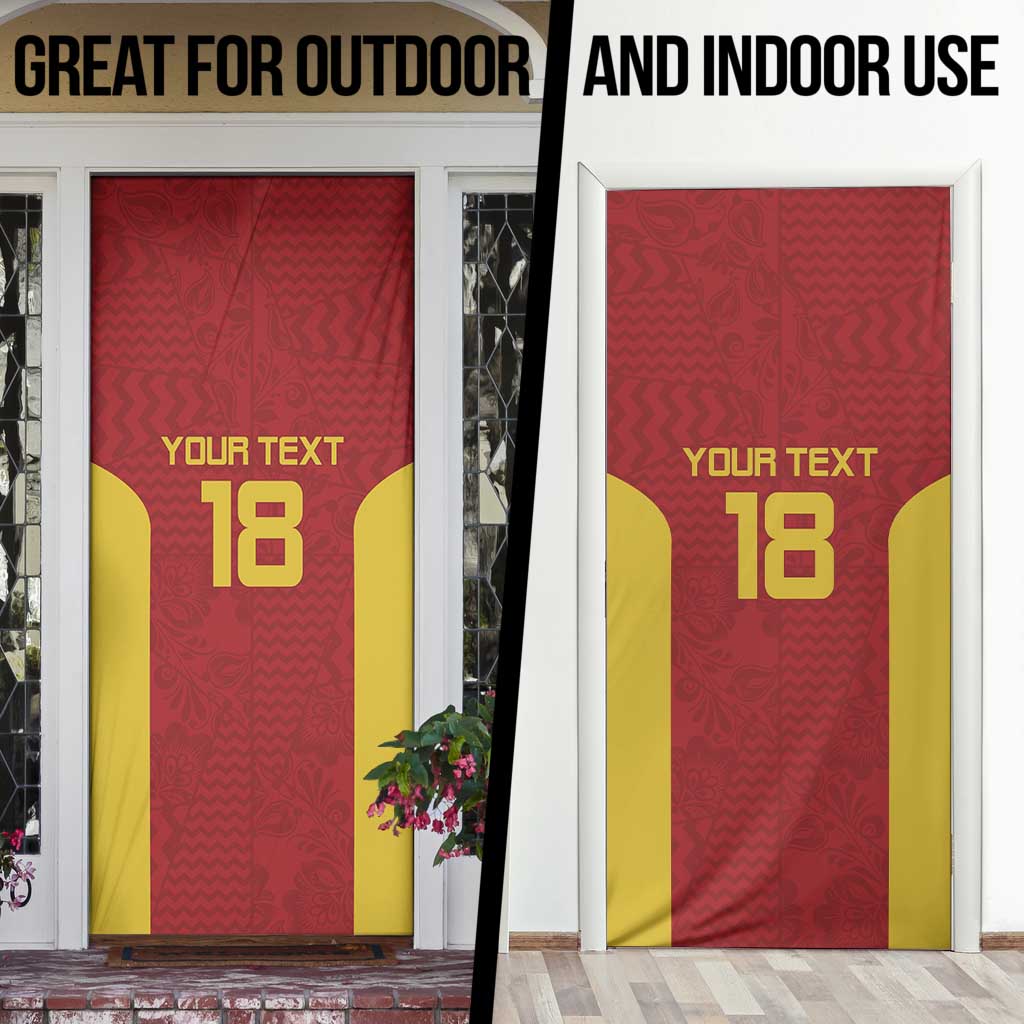Custom Russia Football Door Cover Nashi Parni Khokhloma Style - Red - Wonder Print Shop