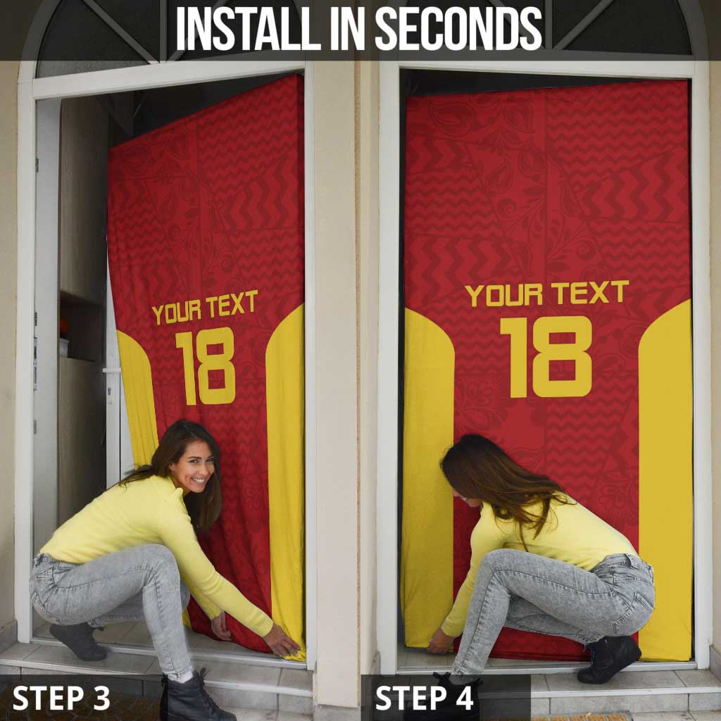 Custom Russia Football Door Cover Nashi Parni Khokhloma Style - Red - Wonder Print Shop