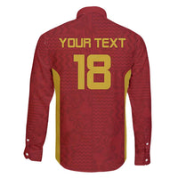 Custom Russia Football Family Matching Long Sleeve Bodycon Dress and Hawaiian Shirt Nashi Parni Khokhloma Style - Red - Wonder Print Shop