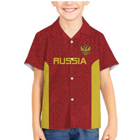 Custom Russia Football Family Matching Mermaid Dress and Hawaiian Shirt Nashi Parni Khokhloma Style - Red - Wonder Print Shop