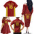 Custom Russia Football Family Matching Off The Shoulder Long Sleeve Dress and Hawaiian Shirt Nashi Parni Khokhloma Style - Red - Wonder Print Shop