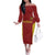 Custom Russia Football Family Matching Off The Shoulder Long Sleeve Dress and Hawaiian Shirt Nashi Parni Khokhloma Style - Red - Wonder Print Shop