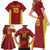 Custom Russia Football Family Matching Short Sleeve Bodycon Dress and Hawaiian Shirt Nashi Parni Khokhloma Style - Red - Wonder Print Shop
