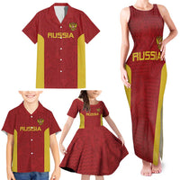 Custom Russia Football Family Matching Tank Maxi Dress and Hawaiian Shirt Nashi Parni Khokhloma Style - Red - Wonder Print Shop