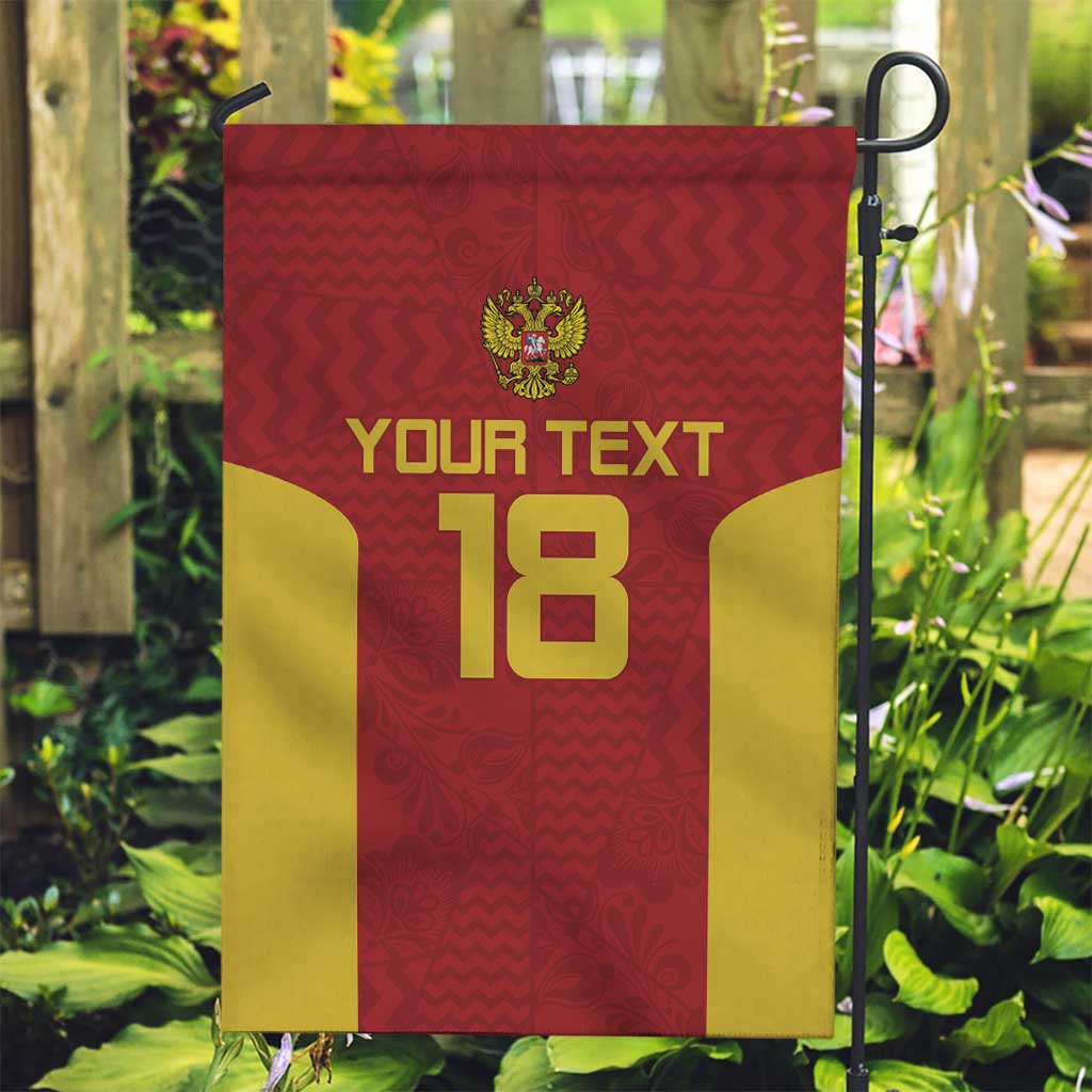 Custom Russia Football Garden Flag Nashi Parni Khokhloma Style - Red - Wonder Print Shop