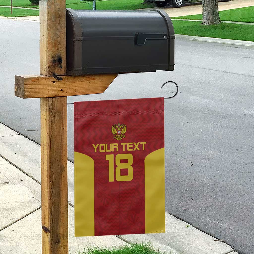 Custom Russia Football Garden Flag Nashi Parni Khokhloma Style - Red - Wonder Print Shop