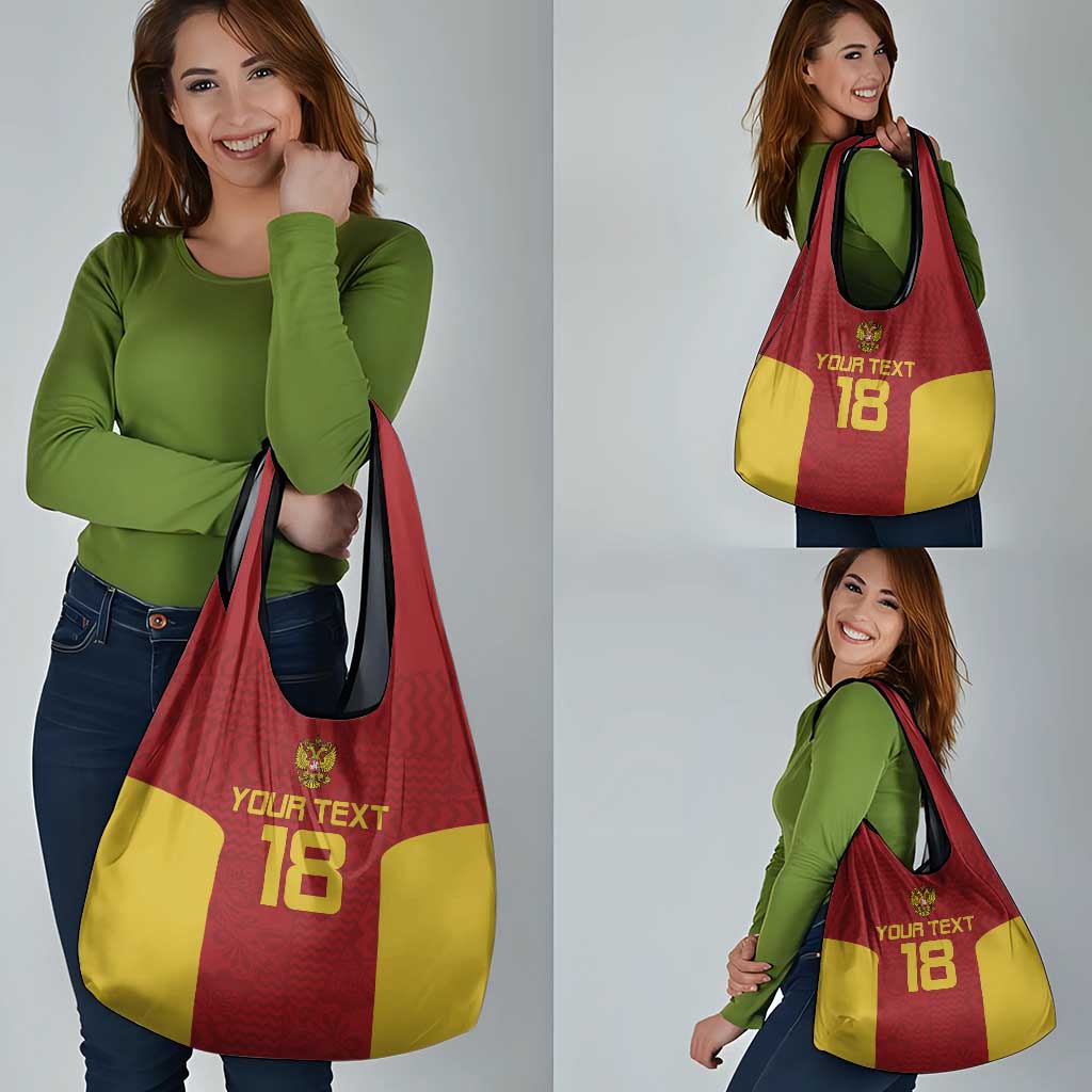 Custom Russia Football Grocery Bag Nashi Parni Khokhloma Style - Red - Wonder Print Shop