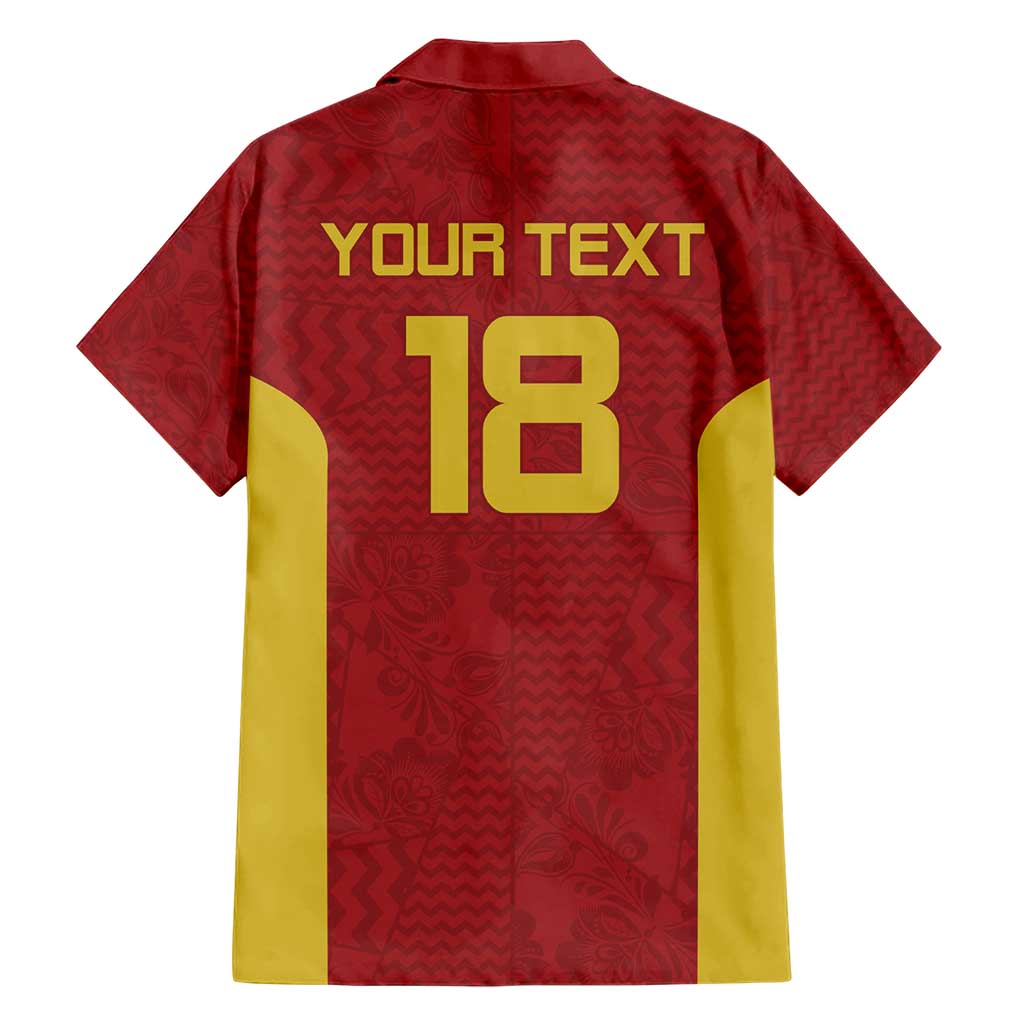 Custom Russia Football Hawaiian Shirt Nashi Parni Khokhloma Style - Red - Wonder Print Shop