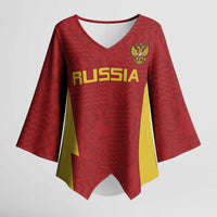 Custom Russia Football Kimono Sleeve Blouse Nashi Parni Khokhloma Style - Red - Wonder Print Shop