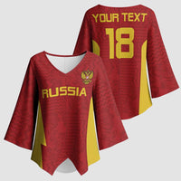 Custom Russia Football Kimono Sleeve Blouse Nashi Parni Khokhloma Style - Red - Wonder Print Shop