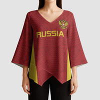 Custom Russia Football Kimono Sleeve Blouse Nashi Parni Khokhloma Style - Red - Wonder Print Shop