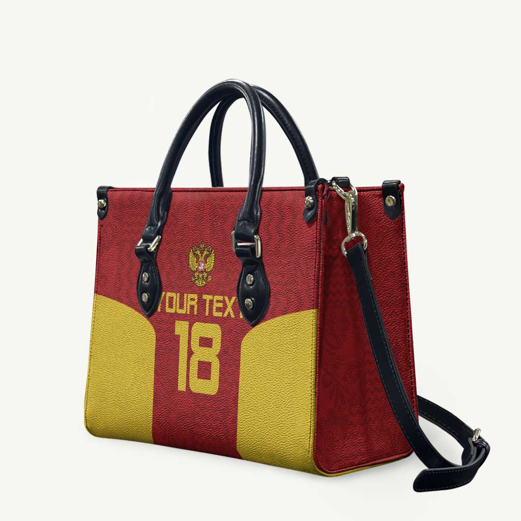 Custom Russia Football Leather Bag Nashi Parni Khokhloma Style - Red - Wonder Print Shop