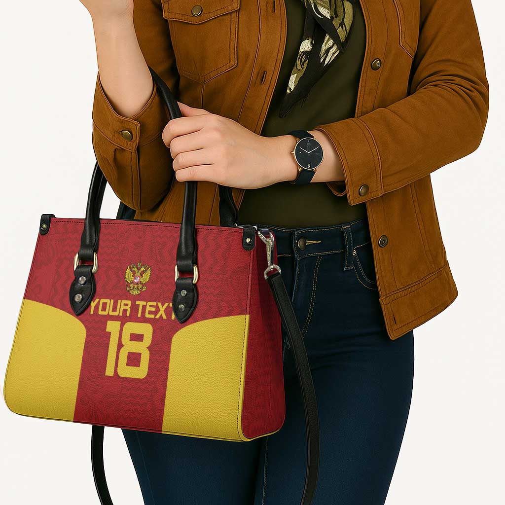 Custom Russia Football Leather Bag Nashi Parni Khokhloma Style - Red - Wonder Print Shop