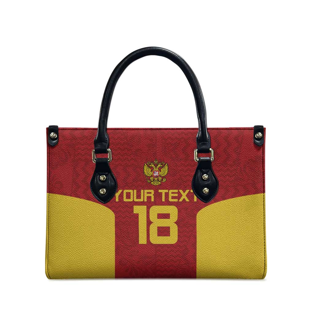 Custom Russia Football Leather Bag Nashi Parni Khokhloma Style - Red - Wonder Print Shop