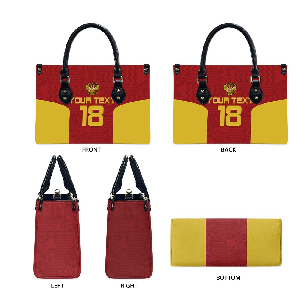 Custom Russia Football Leather Bag Nashi Parni Khokhloma Style - Red - Wonder Print Shop
