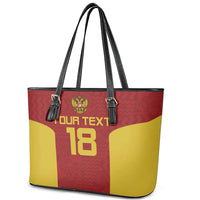 Custom Russia Football Leather Tote Bag Nashi Parni Khokhloma Style - Red - Wonder Print Shop