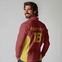 Custom Russia Football Long Sleeve Polo Shirt Nashi Parni Khokhloma Style - Red - Wonder Print Shop