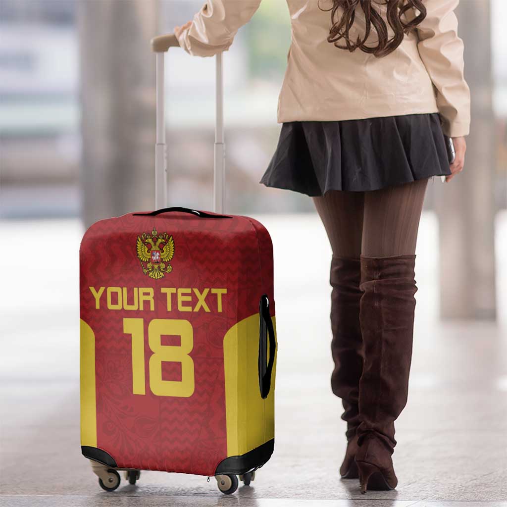 Custom Russia Football Luggage Cover Nashi Parni Khokhloma Style - Red - Wonder Print Shop