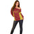 Custom Russia Football Off Shoulder Sweater Nashi Parni Khokhloma Style - Red - Wonder Print Shop