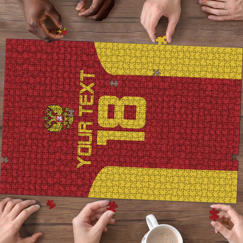 Custom Russia Football Puzzle Nashi Parni Khokhloma Style - Red - Wonder Print Shop