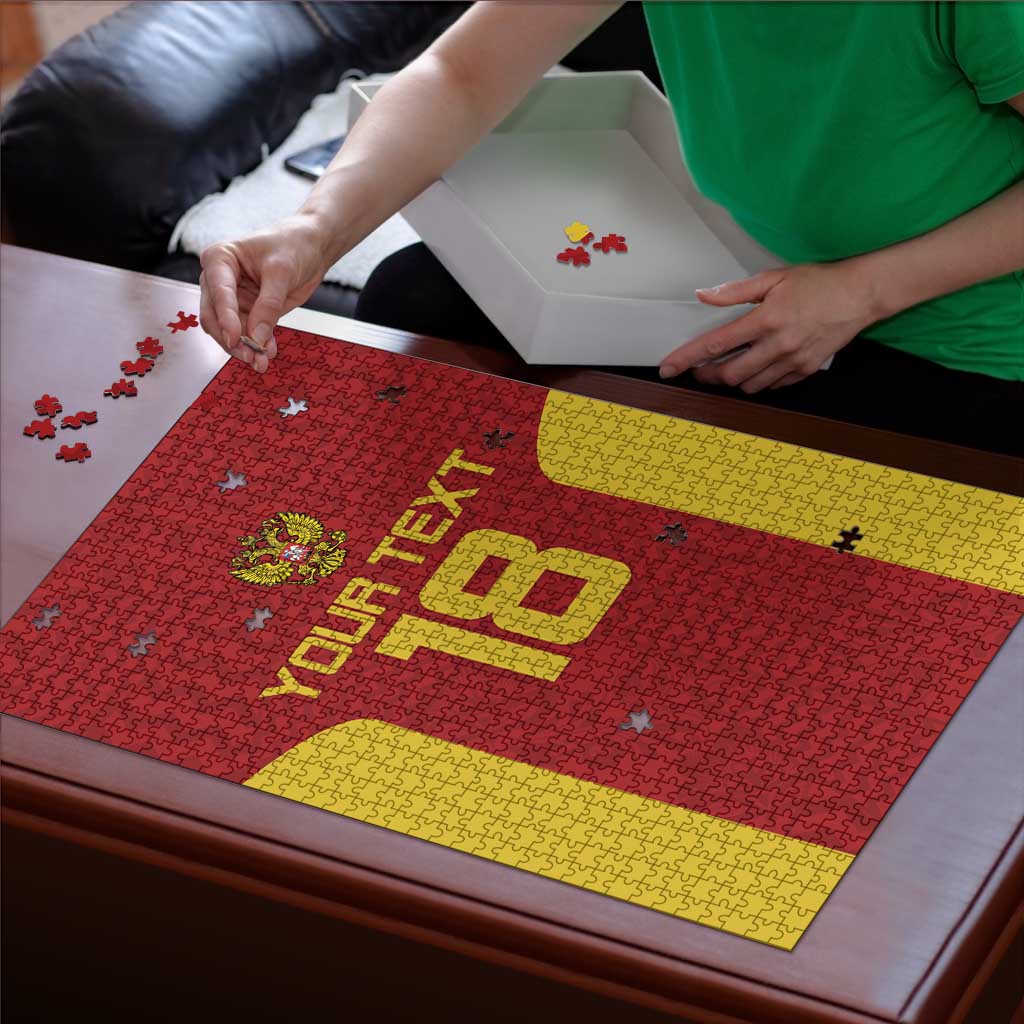 Custom Russia Football Puzzle Nashi Parni Khokhloma Style - Red - Wonder Print Shop