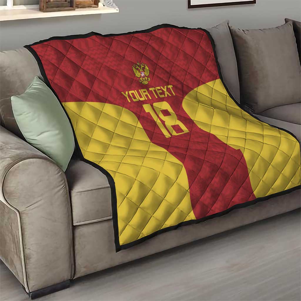 Custom Russia Football Quilt Nashi Parni Khokhloma Style - Red - Wonder Print Shop
