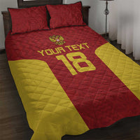 Custom Russia Football Quilt Bed Set Nashi Parni Khokhloma Style - Red - Wonder Print Shop