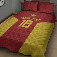 Custom Russia Football Quilt Bed Set Nashi Parni Khokhloma Style - Red - Wonder Print Shop