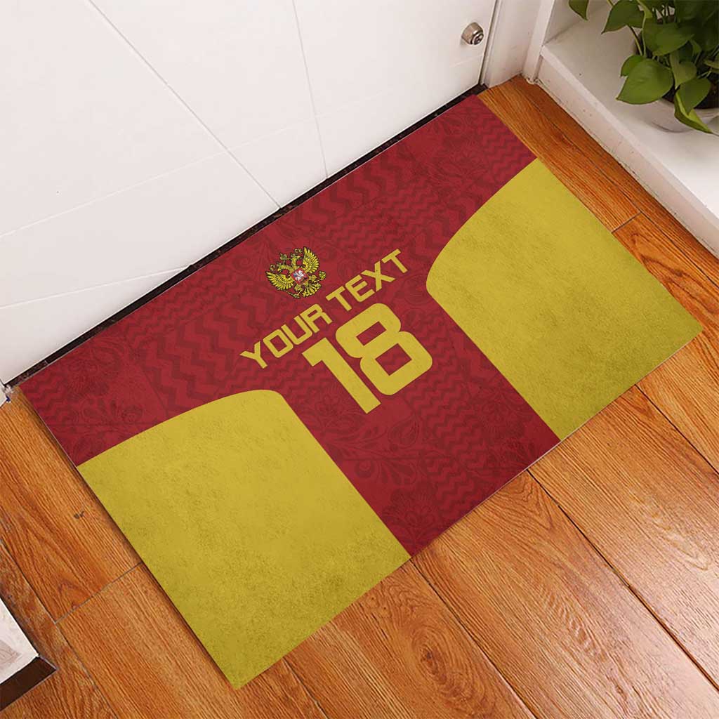 Custom Russia Football Rubber Doormat Nashi Parni Khokhloma Style - Red - Wonder Print Shop