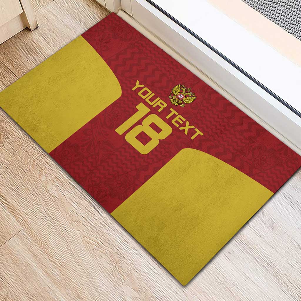 Custom Russia Football Rubber Doormat Nashi Parni Khokhloma Style - Red - Wonder Print Shop