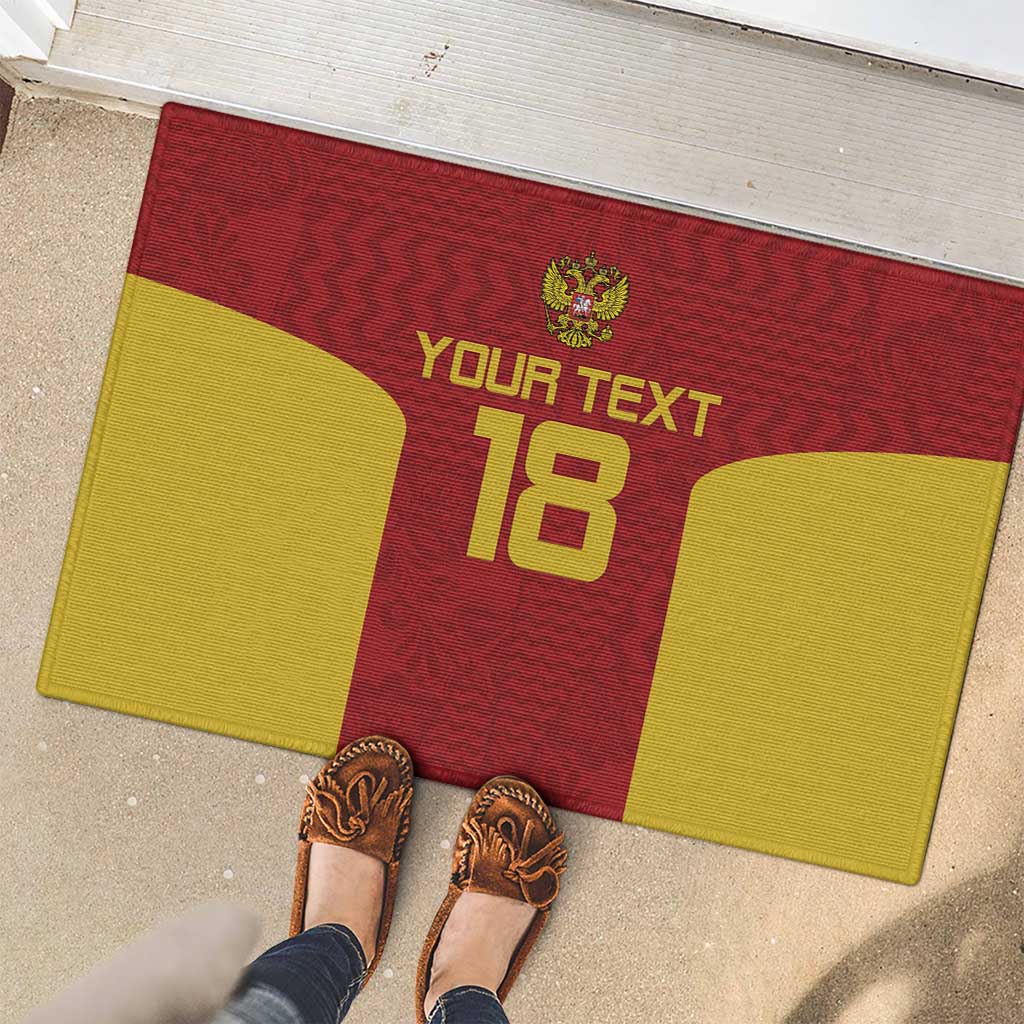 Custom Russia Football Rubber Doormat Nashi Parni Khokhloma Style - Red - Wonder Print Shop
