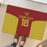 Custom Russia Football Rubber Doormat Nashi Parni Khokhloma Style - Red - Wonder Print Shop