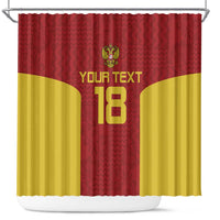 Custom Russia Football Shower Curtain Nashi Parni Khokhloma Style - Red - Wonder Print Shop