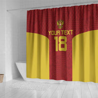 Custom Russia Football Shower Curtain Nashi Parni Khokhloma Style - Red - Wonder Print Shop