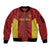 Custom Russia Football Sleeve Zip Bomber Jacket Nashi Parni Khokhloma Style - Red - Wonder Print Shop