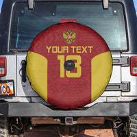Custom Russia Football Spare Tire Cover Nashi Parni Khokhloma Style - Red - Wonder Print Shop