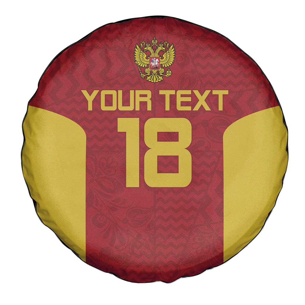Custom Russia Football Spare Tire Cover Nashi Parni Khokhloma Style - Red - Wonder Print Shop