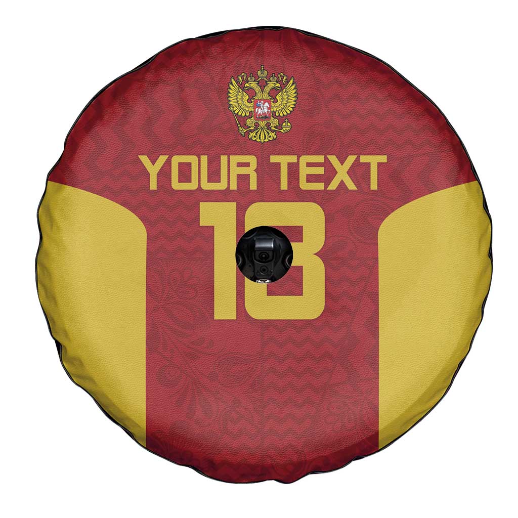 Custom Russia Football Spare Tire Cover Nashi Parni Khokhloma Style - Red - Wonder Print Shop