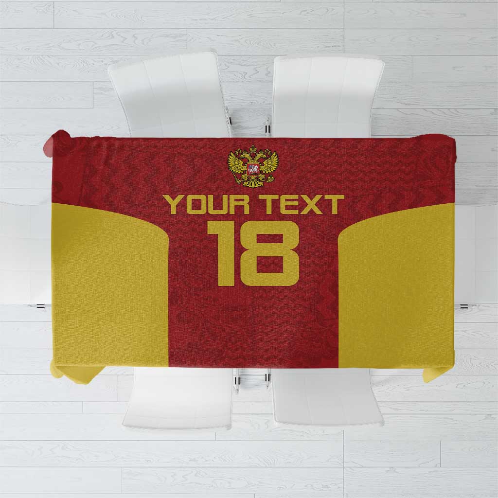 Custom Russia Football Tablecloth Nashi Parni Khokhloma Style - Red - Wonder Print Shop