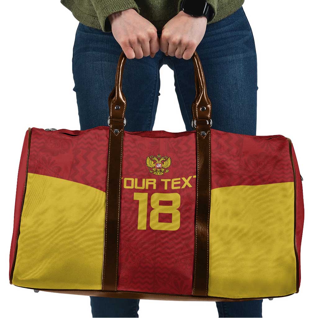 Custom Russia Football Travel Bag Nashi Parni Khokhloma Style - Red - Wonder Print Shop