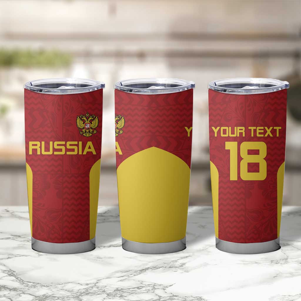 Custom Russia Football Tumbler Cup Nashi Parni Khokhloma Style - Red - Wonder Print Shop