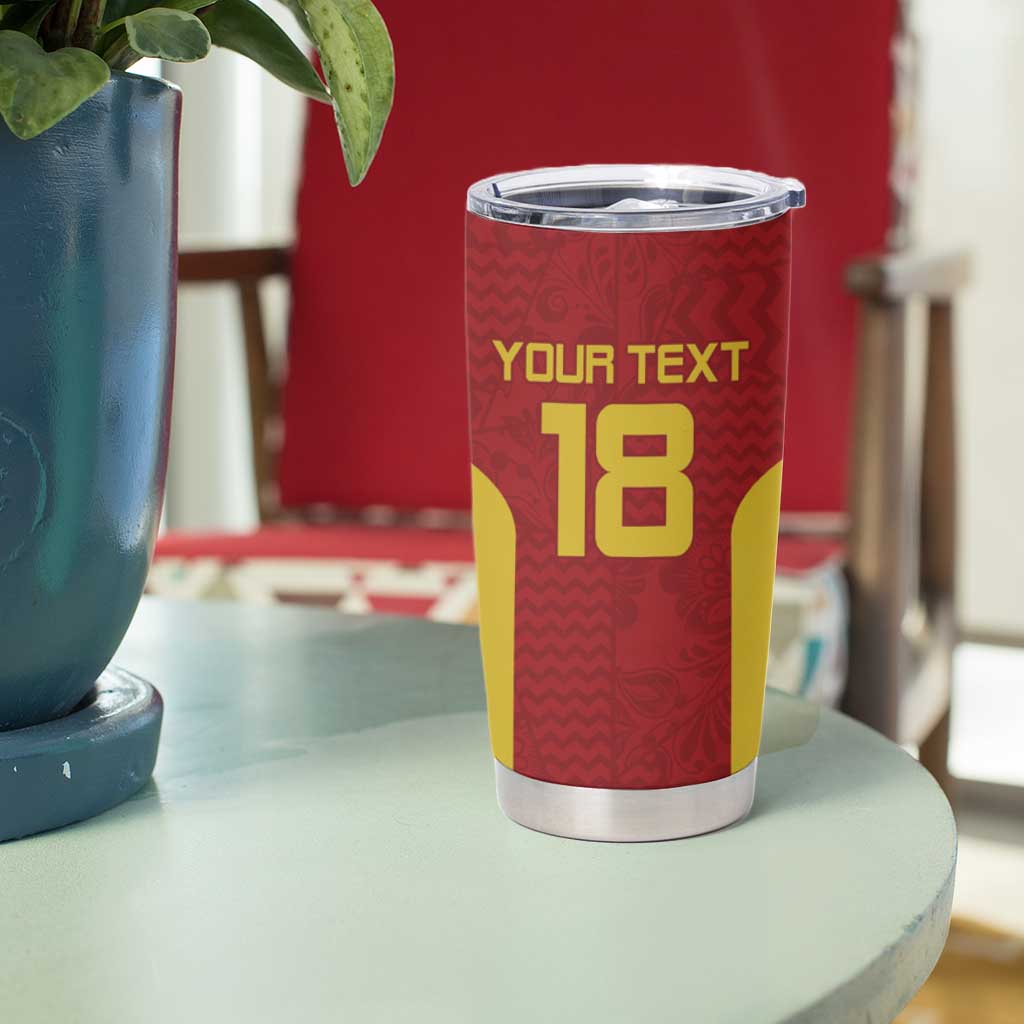 Custom Russia Football Tumbler Cup Nashi Parni Khokhloma Style - Red - Wonder Print Shop