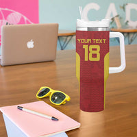 Custom Russia Football Tumbler With Handle Nashi Parni Khokhloma Style - Red - Wonder Print Shop