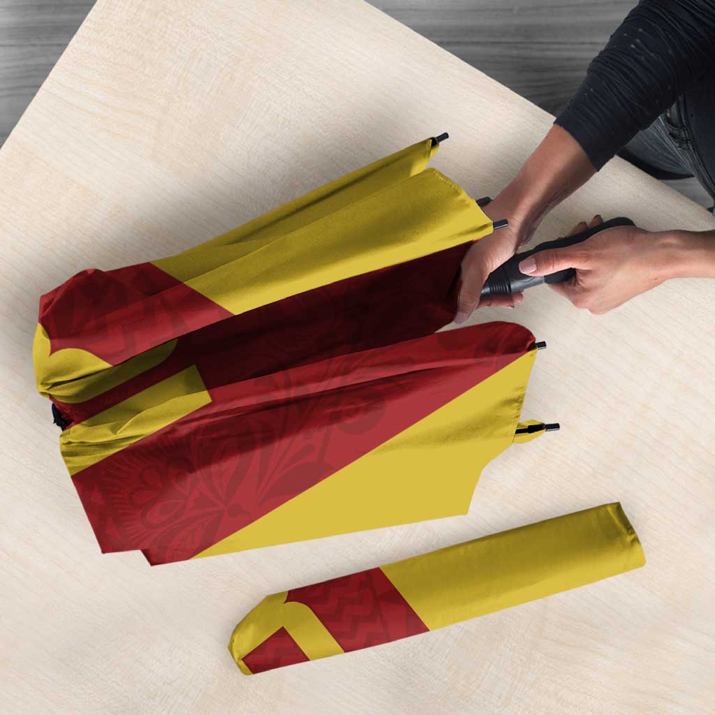 Custom Russia Football Umbrella Nashi Parni Khokhloma Style - Red - Wonder Print Shop