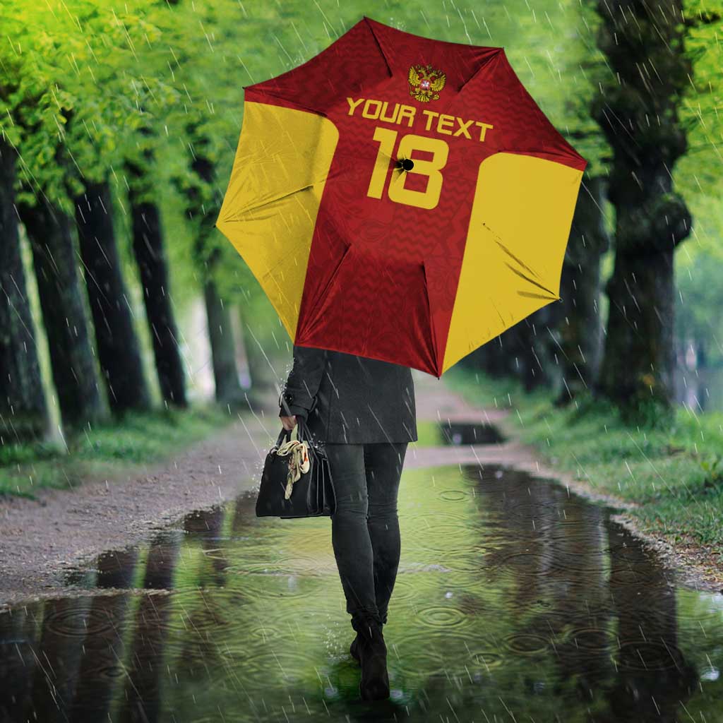 Custom Russia Football Umbrella Nashi Parni Khokhloma Style - Red - Wonder Print Shop