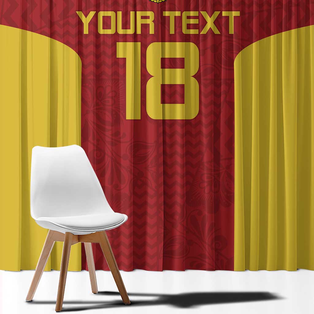 Custom Russia Football Window Curtain Nashi Parni Khokhloma Style - Red - Wonder Print Shop