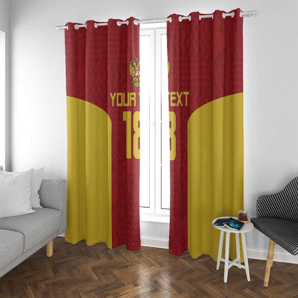 Custom Russia Football Window Curtain Nashi Parni Khokhloma Style - Red - Wonder Print Shop